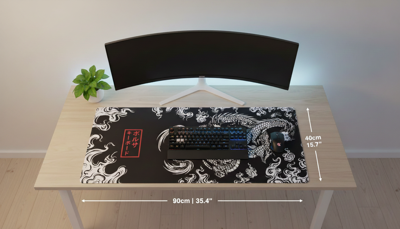Gaming Desk Mousepad Dragon Noir 900×400x3