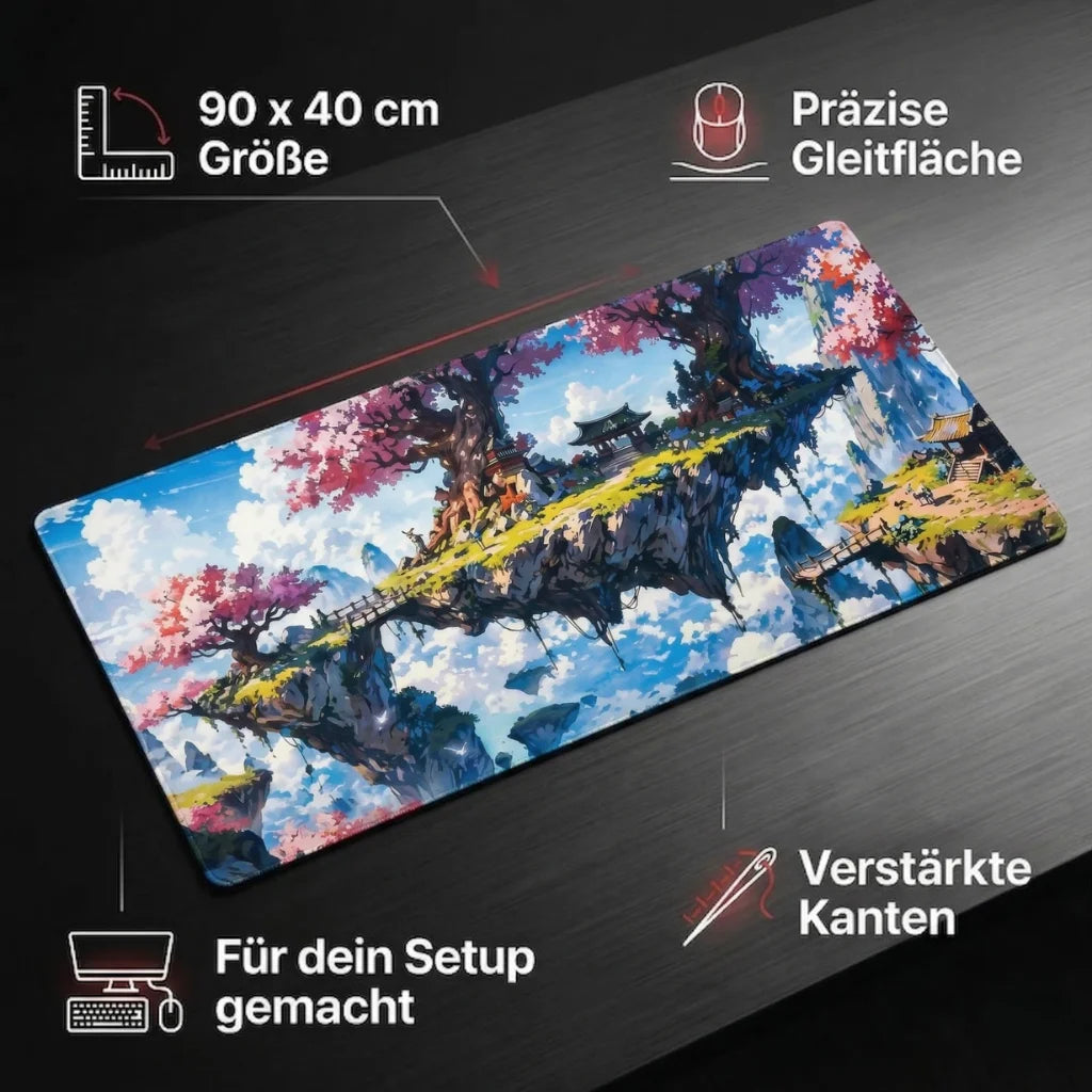 XXL Gaming Mauspad »Floating Islands« (90x40 cm)–Schreibtischunterlage